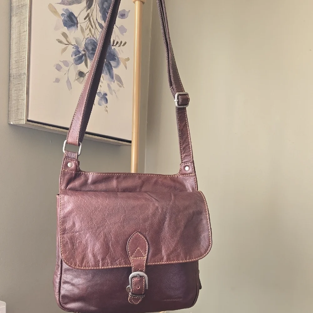 Brown Leather Jack Georges Voyager Crossbody Traveler Bag